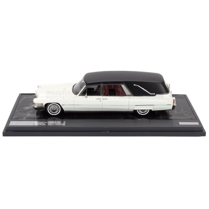 MATRIX SCALE MODELS CADILLAC SUPERIOR FUNERAL CAR - HEARSE - CARRO FUNEBRE 1970 - WHITE BLACK 1/43
