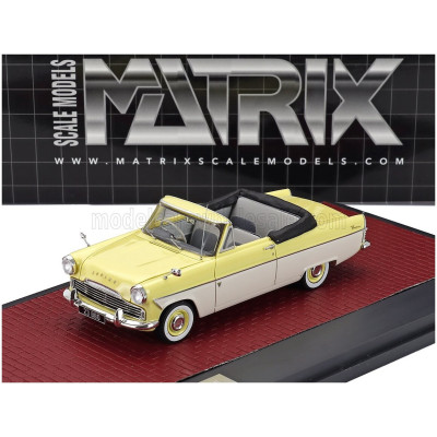 MATRIX SCALE MODELS FORD ENGLAND ZODIAC MKII 206E CABRIOLET OPEN 1958 - YELLOW WHITE 1/43
