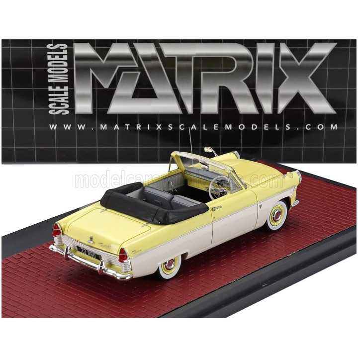 MATRIX SCALE MODELS FORD ENGLAND ZODIAC MKII 206E CABRIOLET OPEN 1958 - YELLOW WHITE 1/43