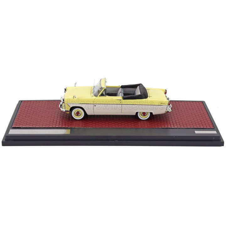 MATRIX SCALE MODELS FORD ENGLAND ZODIAC MKII 206E CABRIOLET OPEN 1958 - YELLOW WHITE 1/43