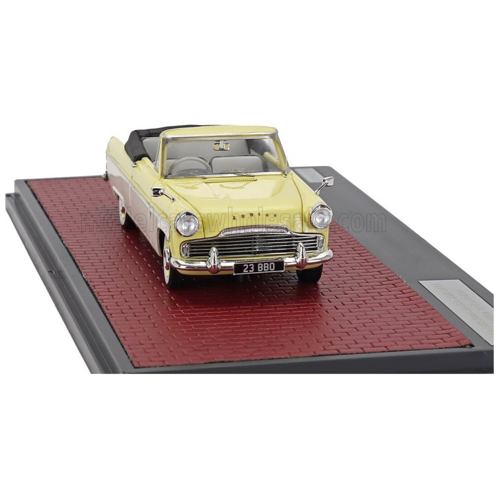 MATRIX SCALE MODELS FORD ENGLAND ZODIAC MKII 206E CABRIOLET OPEN 1958 - YELLOW WHITE 1/43