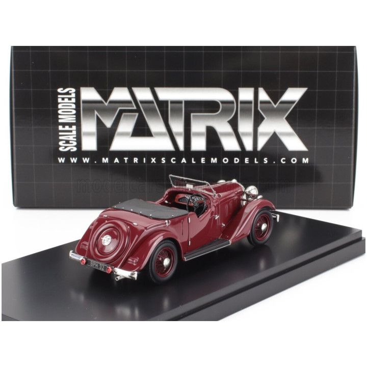 MATRIX SCALE MODELS ROVER 12hp (P1) TOURER CABRIOLET OPEN 1934 - BORDEAUX 1/43