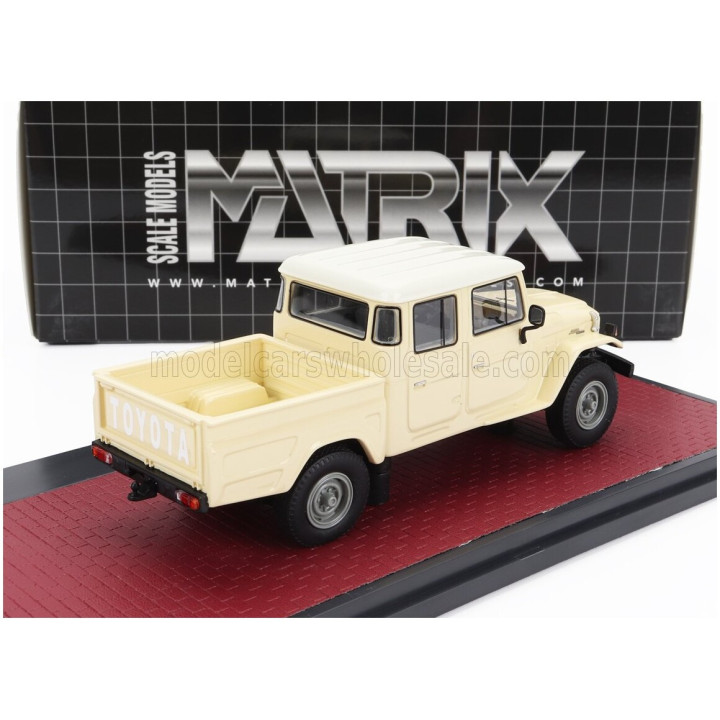 MATRIX SCALE MODELS TOYOTA HJ45 LAND CRUISER CREW CAB PICK-UP 1979 - CREAM WHITE 1/43