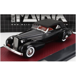 MATRIX SCALE MODELS CADILLAC V16 DUAL COWL SPORT PHEATON CABRIOLET CLOSED 1937 - BLACK 1/43