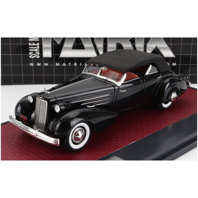 MATRIX SCALE MODELS CADILLAC V16 DUAL COWL SPORT PHEATON CABRIOLET CLOSED 1937 - BLACK 1/43