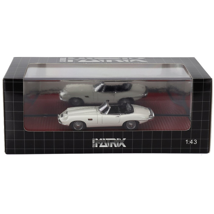 MATRIX SCALE MODELS JAGUAR E-TYPE FRUA ROADSTER OPEN 1964 - MATRIMONIO - JUST MARRIED - WEDDING WITH 2 FIGURES - WHITE 1/43