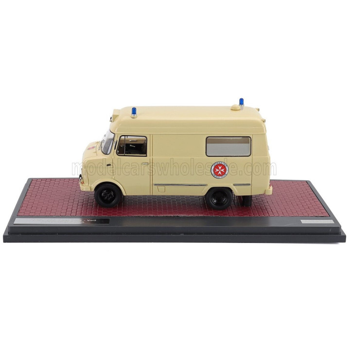 MATRIX SCALE MODELS OPEL BLITZ VAN AMBULANCE JOHANITTER AALEN 1965 - CREAM 1/43