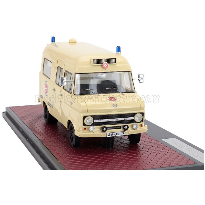 MATRIX SCALE MODELS OPEL BLITZ VAN AMBULANCE JOHANITTER AALEN 1965 - CREAM 1/43