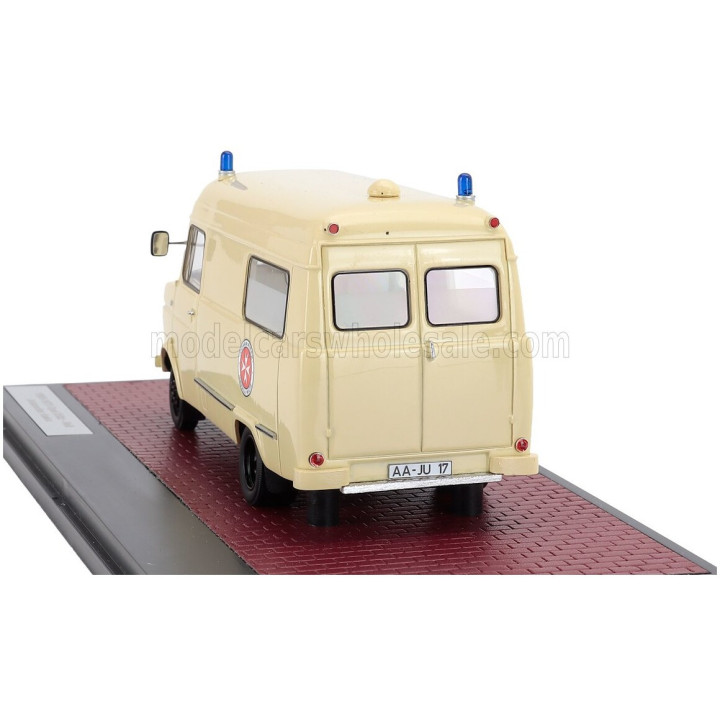 MATRIX SCALE MODELS OPEL BLITZ VAN AMBULANCE JOHANITTER AALEN 1965 - CREAM 1/43