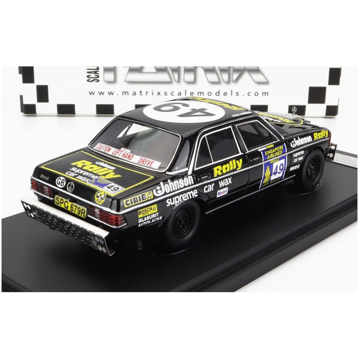 MATRIX SCALE MODELS MERCEDES BENZ E-CLASS 280E N 49 2nd RALLY LONDON - SIDNEY MARATHON 1977 T.FOWKES - P.O'GORMAN - BLACK 1/43