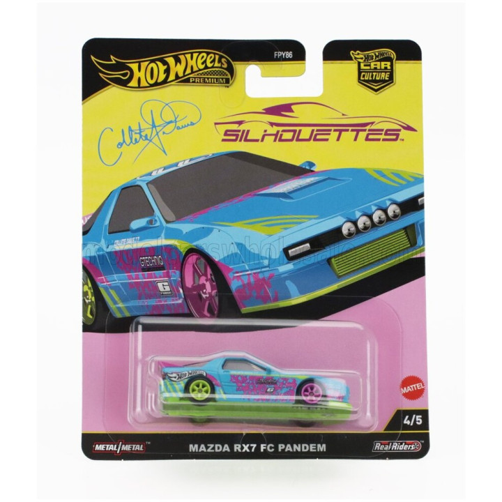 MATTEL HOT WHEELS MAZDA RX-7 COUPE FC PANDEM 1993 - LIGHT BLUE PINK 1/64