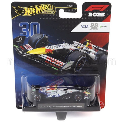 MATTEL HOT WHEELS RACING BULLS F1 VCARB-02 TEAM VISA CASH APP N 30 SEASON 2025 LIAM LAWSON - WHITE BLACK 1/64