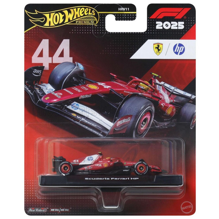 MATTEL HOT WHEELS FERRARI F1 SF-25 TEAM SCUDERIA FERRARI HP SF25 N 44 SEASON 2025 LEWIS HAMILTON - RED BLACK WHITE 1/64