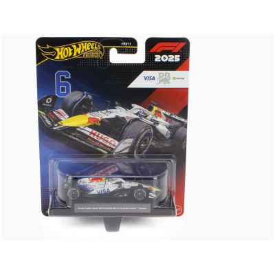 MATTEL HOT WHEELS RACING BULLS F1 VCARB-02 TEAM VISA CASH APP N 6 SEASON 2025 ISACK HADJAR - WHITE BLACK 1/64