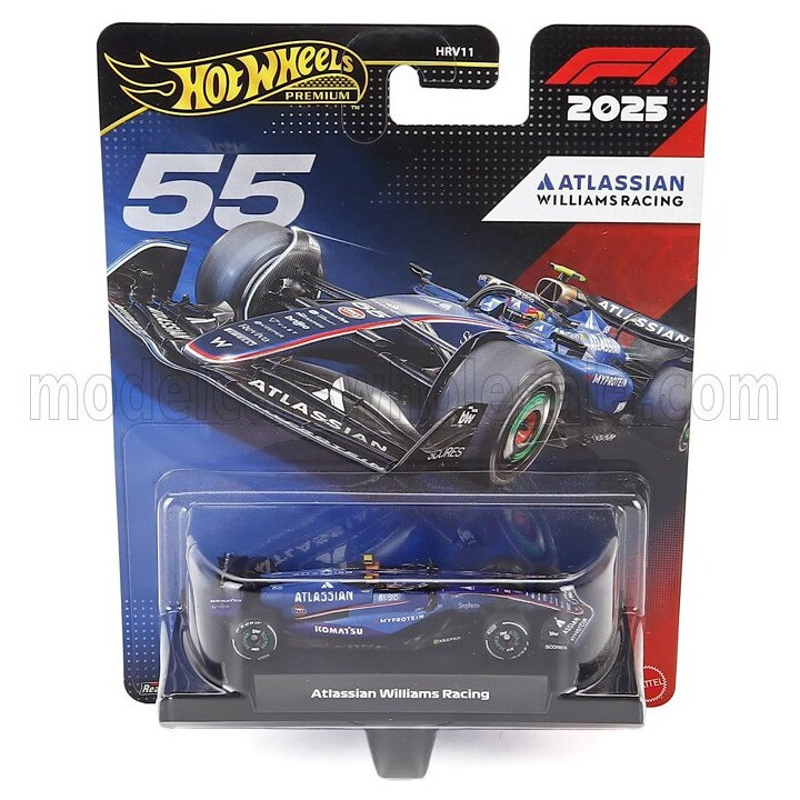 MATTEL HOT WHEELS WILLIAMS F1 FW47 TEAM WILLIAMS ATLASSIAN RACING N 55 SEASON 2025 CARLOS SAINZ - BLUE BLACK 1/64