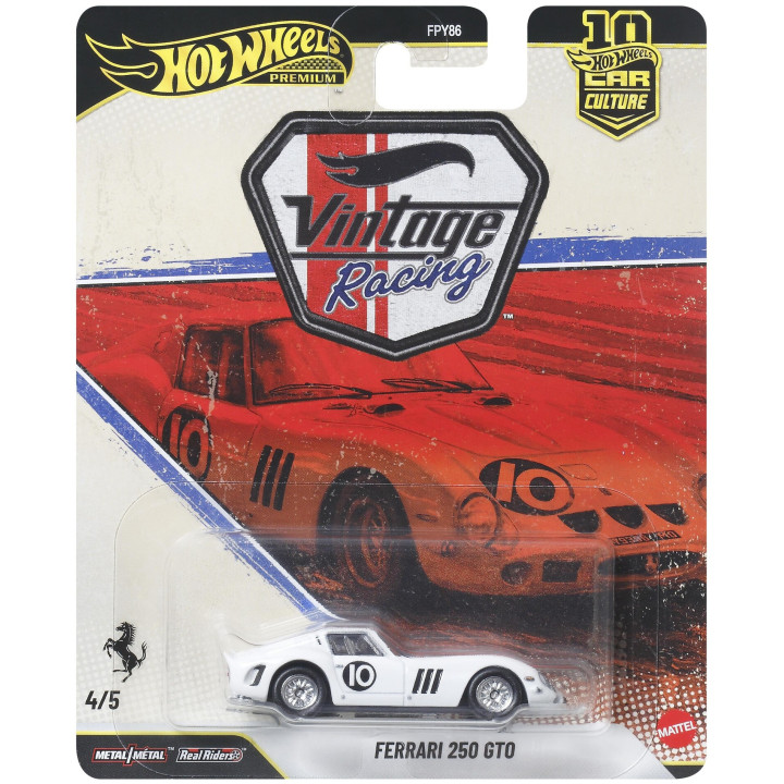 MATTEL HOT WHEELS FERRARI FERRARI 250 GTO N 10 RACING 1962 - WHITE 1/64