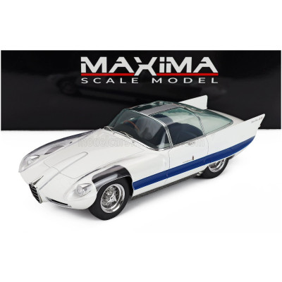 MAXIMA ALFA ROMEO 6C 3000 SUPERFLOW I PININFARINA 1956 - WHITE BLUE SILVER 1/18