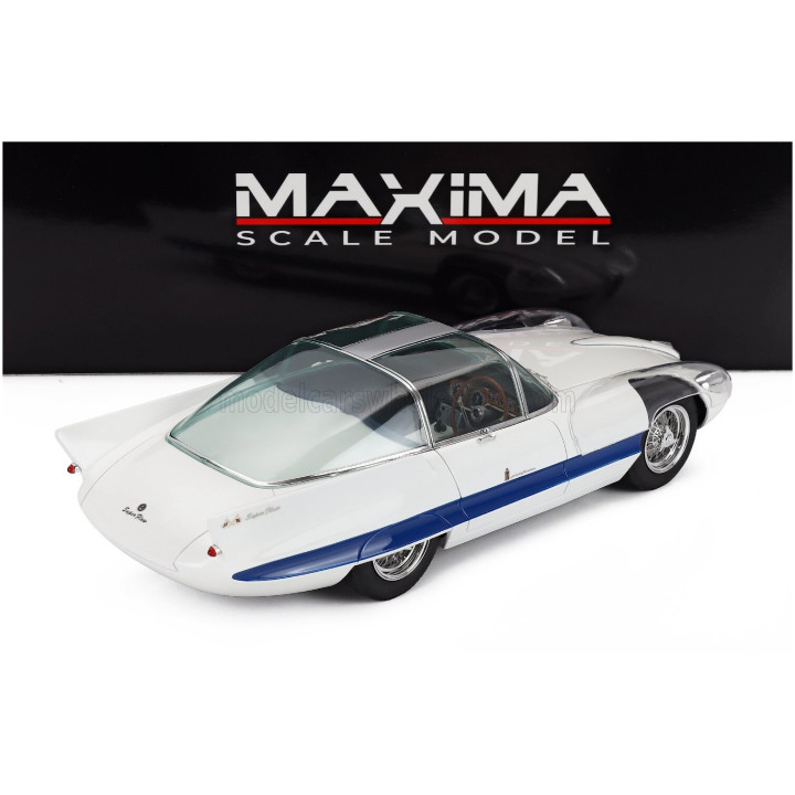 MAXIMA ALFA ROMEO 6C 3000 SUPERFLOW I PININFARINA 1956 - WHITE BLUE SILVER 1/18