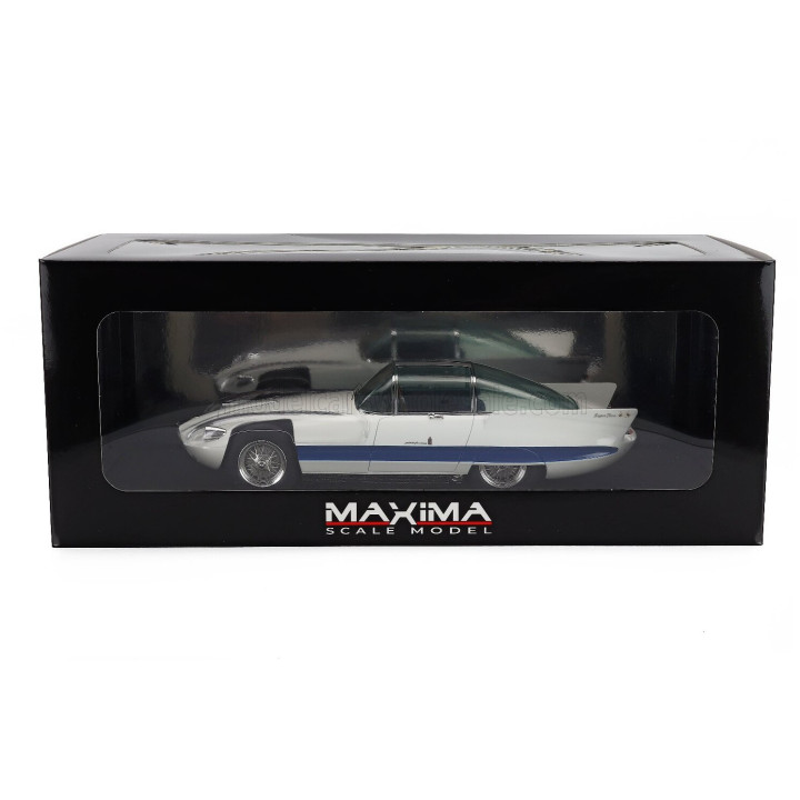 MAXIMA ALFA ROMEO 6C 3000 SUPERFLOW I PININFARINA 1956 - WHITE BLUE SILVER 1/18