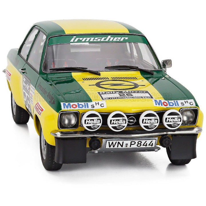 MCG OPEL ASCONA A (night version) N 26 RALLY RAC LOMBARD 1973 WALTER ROHRL - JOCHEN BERGER - GREEN YELLOW 1/18