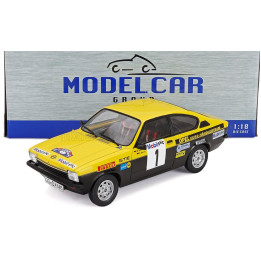 MCG OPEL KADETT C COUPE 1973 GT/E N 1 3rd RALLY WESTFALEN 1977 WALTER ROHRL - HANNO MENNE - YELLOW BLACK 1/18