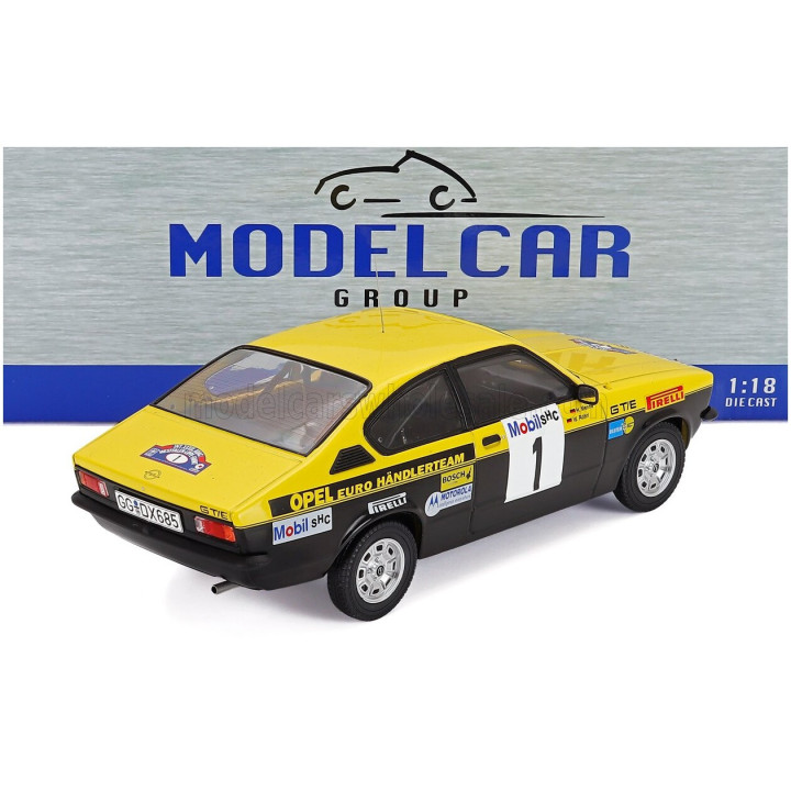 MCG OPEL KADETT C COUPE 1973 GT/E N 1 3rd RALLY WESTFALEN 1977 WALTER ROHRL - HANNO MENNE - YELLOW BLACK 1/18