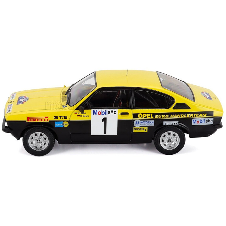 MCG OPEL KADETT C COUPE 1973 GT/E N 1 3rd RALLY WESTFALEN 1977 WALTER ROHRL - HANNO MENNE - YELLOW BLACK 1/18