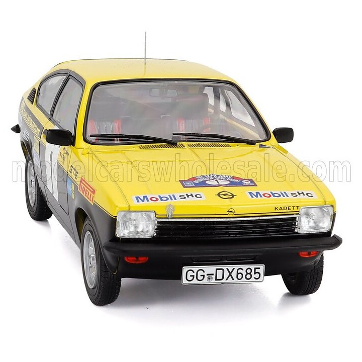 MCG OPEL KADETT C COUPE 1973 GT/E N 1 3rd RALLY WESTFALEN 1977 WALTER ROHRL - HANNO MENNE - YELLOW BLACK 1/18
