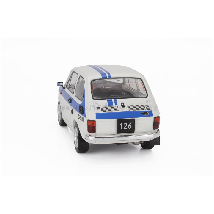 MCG FIAT 126 CASTROL LIVERY 1972 - WHITE BLUE 1/18
