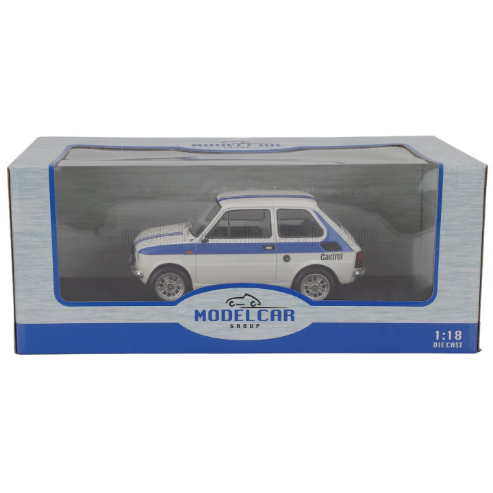 MCG FIAT 126 CASTROL LIVERY 1972 - WHITE BLUE 1/18