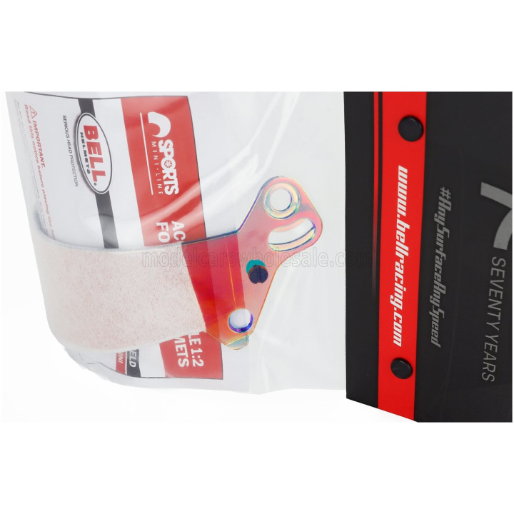MINI HELMET BELL HELMET MINI VISOR SHIELD HP77 ML - RED 1/2