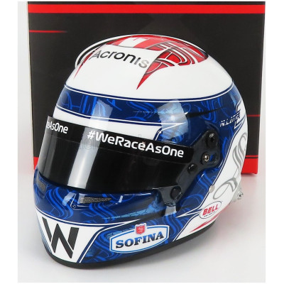 MINI HELMET BELL HELMET F1 CASCO HELMET WILLIAMS FW44 TEAM WILLIAMS RACING N 6 SEASON 2022 NICHOLAS LATIFI - WHITE BLUE RED 1/2