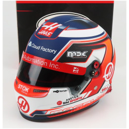 MINI HELMET BELL HELMET F1 CASCO HELMET HAAS VF-22 TEAM HAAS N 20 SEASON 2022 KEVIN MAGNUSSEN - WHITE RED BLACK 1/2