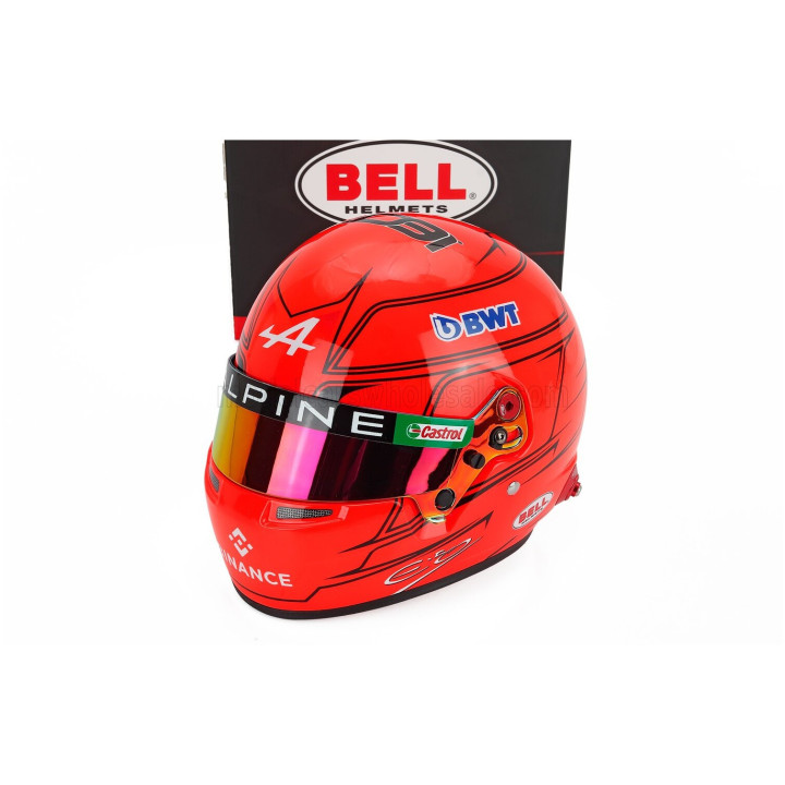 MINI HELMET BELL HELMET ESTEBAN OCON 2023 MONACO GP F1 A523 TEAM BWT ALPINE N 31 - RED FLUO 1/2