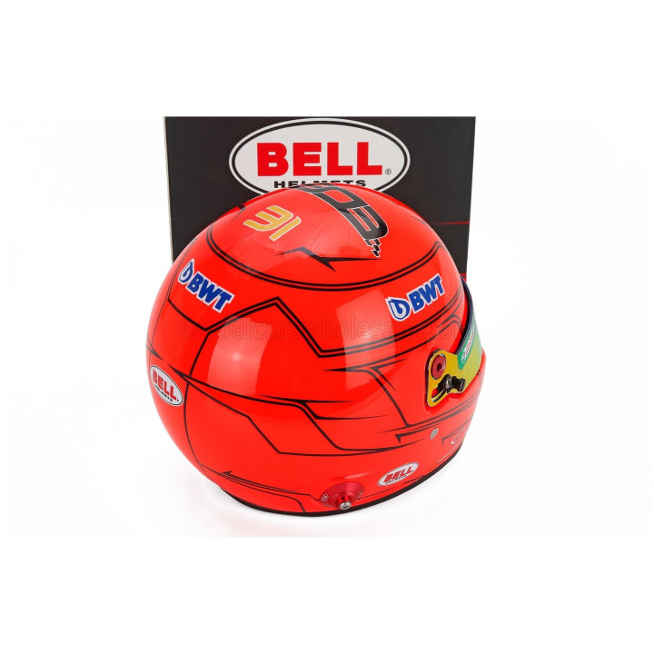 MINI HELMET BELL HELMET ESTEBAN OCON 2023 MONACO GP F1 A523 TEAM BWT ALPINE N 31 - RED FLUO 1/2