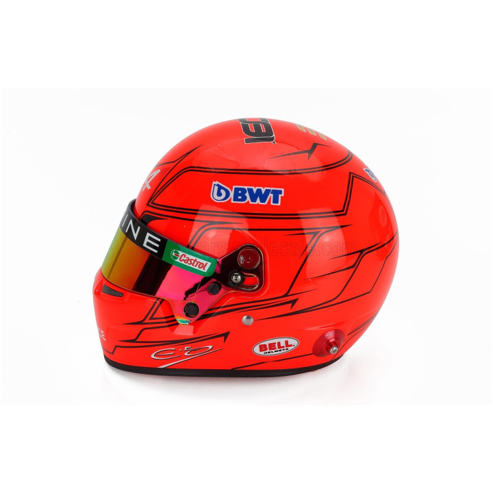 MINI HELMET BELL HELMET ESTEBAN OCON 2023 MONACO GP F1 A523 TEAM BWT ALPINE N 31 - RED FLUO 1/2