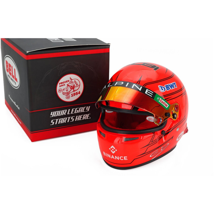 MINI HELMET BELL HELMET ESTEBAN OCON 2023 MONACO GP F1 A523 TEAM BWT ALPINE N 31 - RED FLUO 1/2