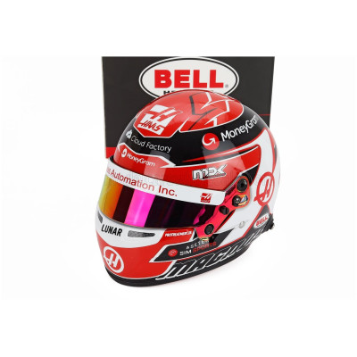 MINI HELMET BELL HELMET KEVIN MAGNUSSEN 2023 F1 VF-23 TEAM MONEYGRAM HAAS N 20 - RED BLACK 1/2