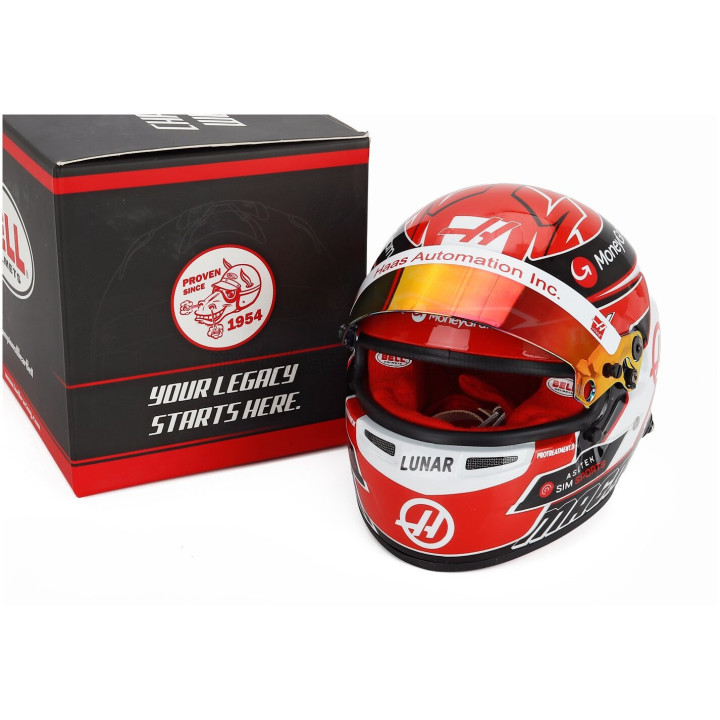 MINI HELMET BELL HELMET KEVIN MAGNUSSEN 2023 F1 VF-23 TEAM MONEYGRAM HAAS N 20 - RED BLACK 1/2