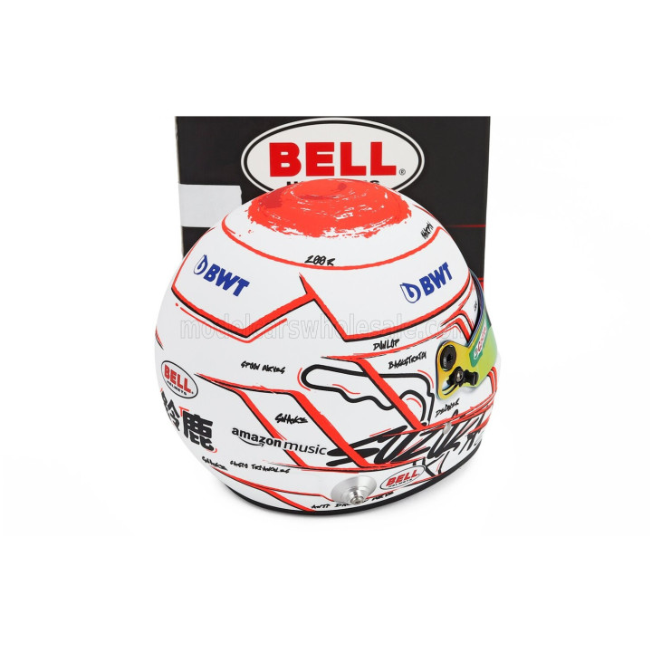 MINI HELMET BELL HELMET ESTEBAN OCON JAPAN GP 2023 F1 A523 TEAM BWT ALPINE N 31 - SUZUKA LIVERY - WHITE RED 1/2