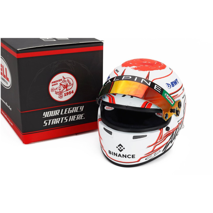 MINI HELMET BELL HELMET ESTEBAN OCON JAPAN GP 2023 F1 A523 TEAM BWT ALPINE N 31 - SUZUKA LIVERY - WHITE RED 1/2