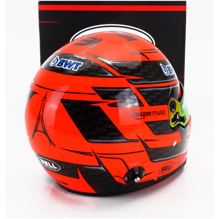 MINI HELMET BELL HELMET CASCO HELMET F1 ESTEBAN OCON TEAM BWT ALPINE N 31 SEASON 2024 - ORANGE 1/2