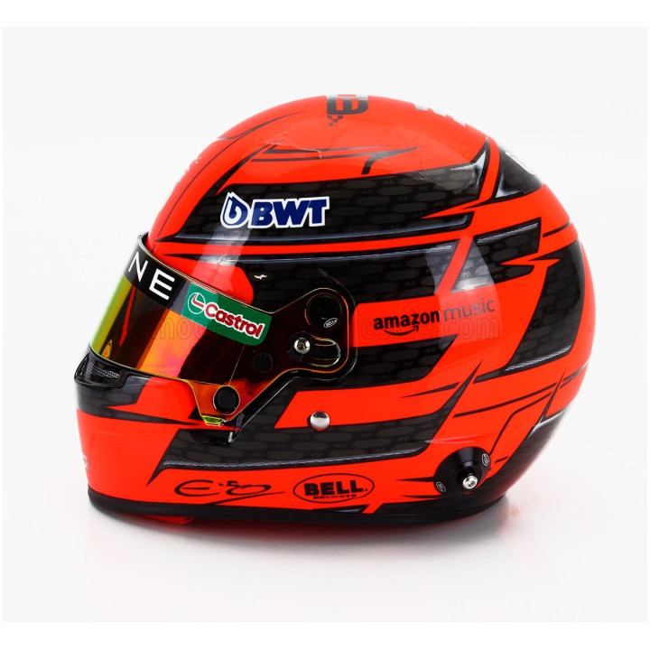 MINI HELMET BELL HELMET CASCO HELMET F1 ESTEBAN OCON TEAM BWT ALPINE N 31 SEASON 2024 - ORANGE 1/2