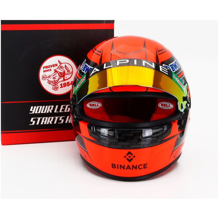 MINI HELMET BELL HELMET CASCO HELMET F1 ESTEBAN OCON TEAM BWT ALPINE N 31 SEASON 2024 - ORANGE 1/2