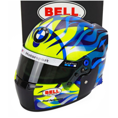 MINI HELMET BELL HELMET VALENTINO ROSSI WEC SEASON 2024 TEAM BMW WRT N 46 - VR46 - YELLOW FLUO BLUE 1/2