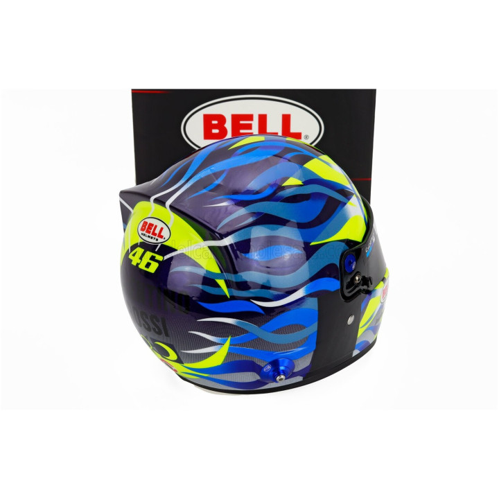 MINI HELMET BELL HELMET VALENTINO ROSSI WEC SEASON 2024 TEAM BMW WRT N 46 - VR46 - YELLOW FLUO BLUE 1/2