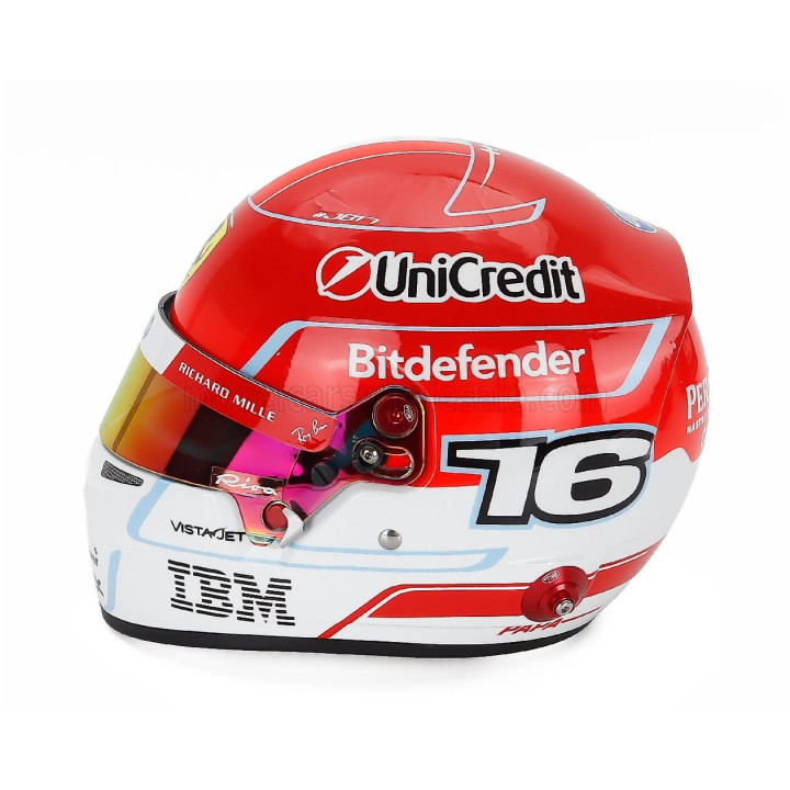 MINI HELMET BELL HELMET CHARLES LECLERC 2026 F1 SF-26 TEAM FERRARI HP N 16 - RED WHITE 1/2