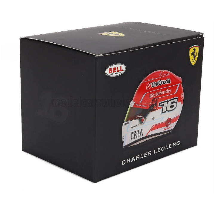 MINI HELMET BELL HELMET CHARLES LECLERC 2026 F1 SF-26 TEAM FERRARI HP N 16 - RED WHITE 1/2