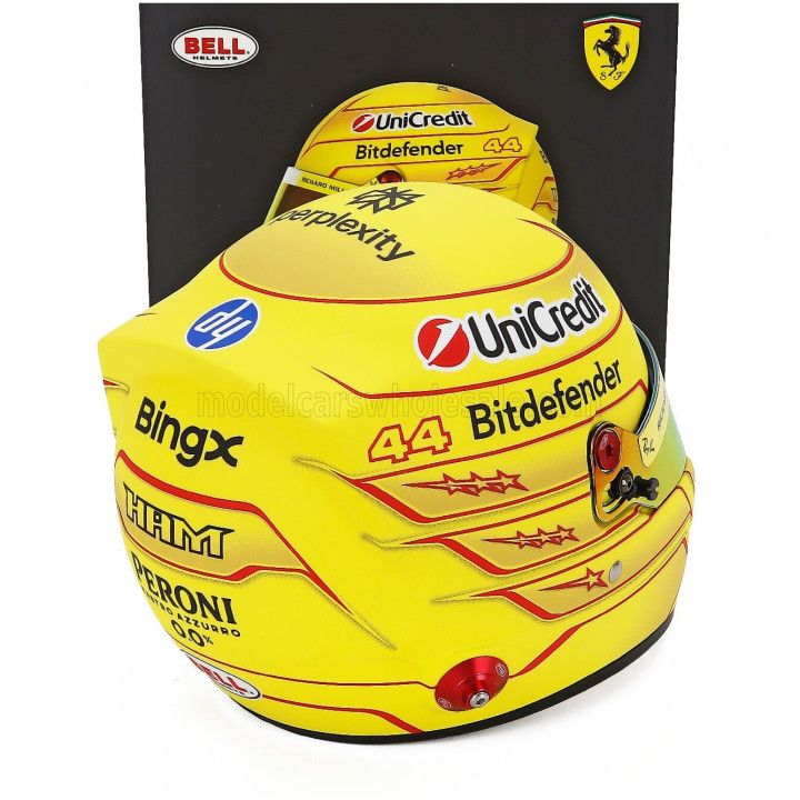 MINI HELMET BELL HELMET LEWIS HAMILTON 2026 F1 SF-26 TEAM FERRARI HP N 44 - YELLOW 1/2