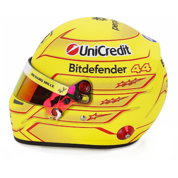 MINI HELMET BELL HELMET LEWIS HAMILTON 2026 F1 SF-26 TEAM FERRARI HP N 44 - YELLOW 1/2